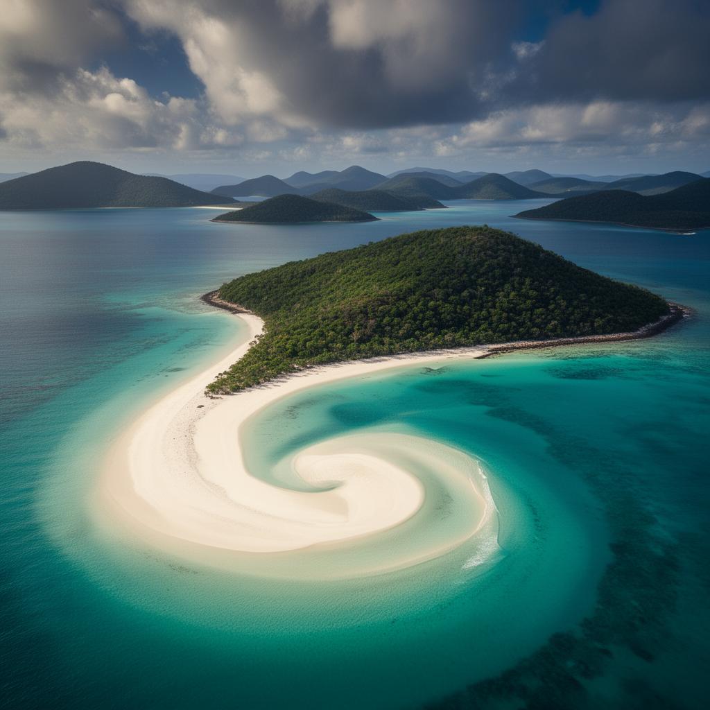 Aerial view of Whitehaven Beach in the Whitsundays